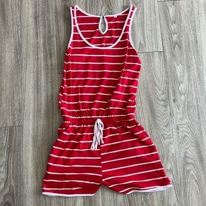 Striped red and white Romper